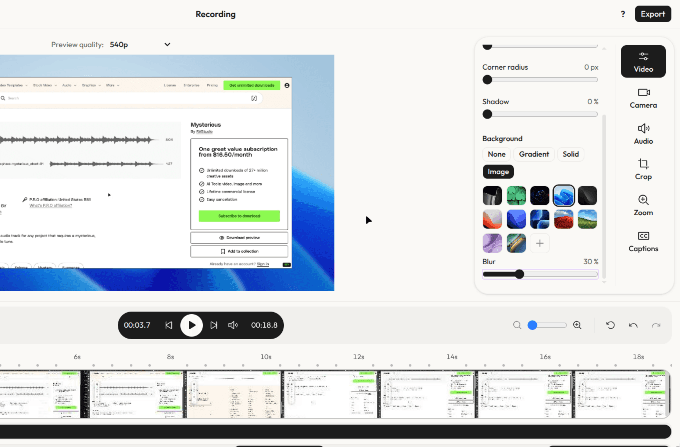 Editing with the timeline and tools